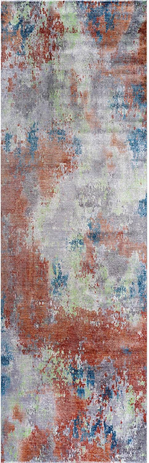 Non Slip Rugs 2x7 Modern Abstract Easy Silk Rubber Backing Soft Runner Rug for Hallways Easy to Clean Non Shedding Kitchen for Laundry Room Indoor Area Carpet (Brick - Gray, 2x7)