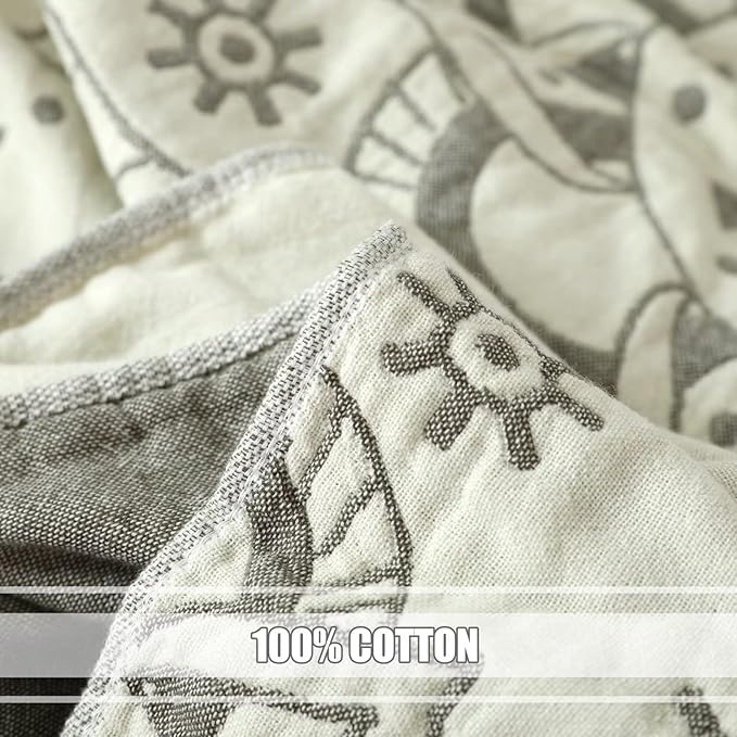 Boho Throw Blanket for Bed 100% Cotton Ultra Soft Rustic Quilt Fall Blanket Geometric Mandela Printed Farmhouse Decor Bed Blankets,60"×80" All Season Rustic Throw for Sofa Couch Chair