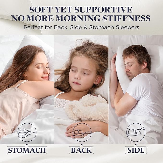 Basic Beyond Bed Pillows Standard Size Set of 4 - Down Alternative Pillows for Sleeping, Soft 20 x 26 Inches 4 Pack Standard Pillows for Back, Stomach or Side Sleepers, Black