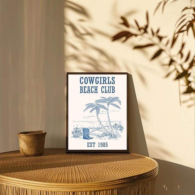 XOCUUI Coastal Granddaughter Wall Art Prints, Beachy Preppy Aesthetic Room Decor Pictures, Blue Coastal Wall Art for Teen Girl Dorm Apartment Decor - 8" x 10", Unframed