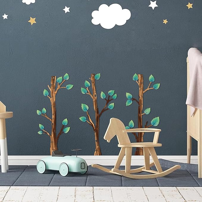 Metal Tree Wall Decor, Birch Tree Wall Art, Tree Branches Vertical Metal Wall Rustic Wall Sculpture for Home Living Room Bedroom Bathroom (Colorful)