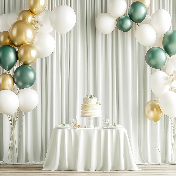 20ft x 10ft Wrinkle Free Ivory Backdrop Curtains for Parties, 4 Panels 5x10ft Photo Backdrop Drapes for Wedding Party Birthday Photography Baby Shower Background Backdrop Home Decor
