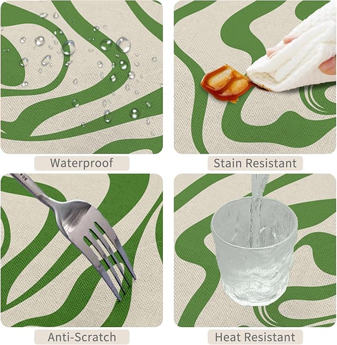 70x90inches Abstract Wavy Swirl Tablecloth Minimal Aesthetic Spiral Stripe Modern Art Table Cloth Washable and Wrinkle Free Fabric Table Cover for Kitchen Dining Room Living Room Home Decor