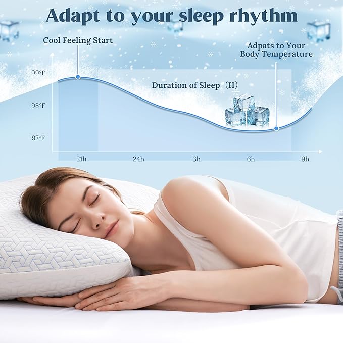 puredown® Shredded Memory Foam Pillows King Size,Cooling Pillows for Sleeping,Back and Stomach Sleepers,Adjustable Foams Bed Pillow with Zipper Removable Pillow Cover,1 Pack,20x36In