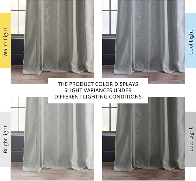 HPD Half Price Drapes Heavy Faux Linen Light Filtering Curtains for Bedroom 120 Inches Long (1 Panel) - Rod Pocket Curtains for Living Room - Window Curtains Home Decor - 50 X 120, Ash Grey