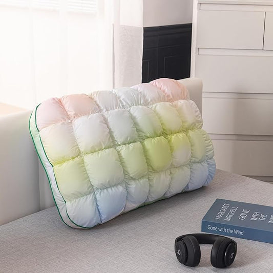 YOUR MOON Fluffy Support Bed Pillow King Size, Super Soft Premium Down-Alternative Filling for Sleeping, Luxury Hotel Quality Bed Pillows for Side Sleeper (Rainbow)