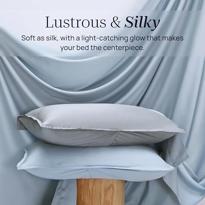 King Size 106" x 90" Duvet Cover – Reversible Luxury Bedding in 100% Tencel Lyocell, Softer Than Silk – DeepSleep Tech Premium Duvet Cover King Quality – After Dark Luxe Design