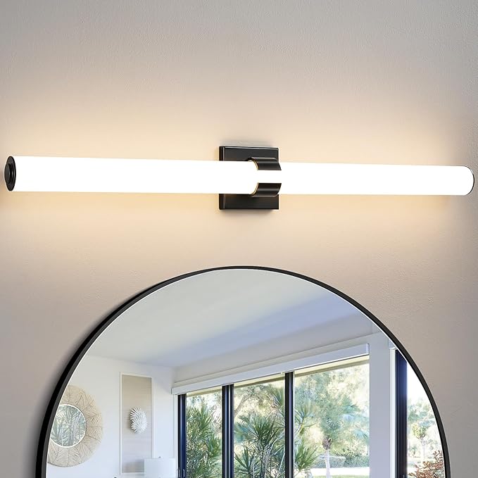 Bathroom Vanity Light - 39 Inch Black Bathroom Lighting Fixtures Over Mirror 36W 3000K Dimming LED Vanity Light Bar Modern Vanity Light Fixture for Mirror Bedroom Living Room