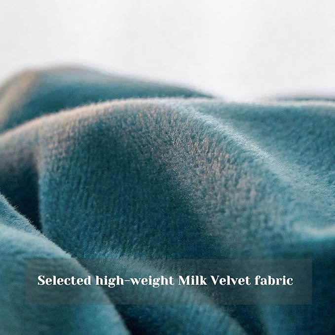 Velvet Comforter Set King Size, Blue Fluffy Velvet 3 Piece, Soft Breathable Luxury Winter Warm Bedding Sets, with 1 Cozy Comforter, 2 Pillow Shams (Teal)