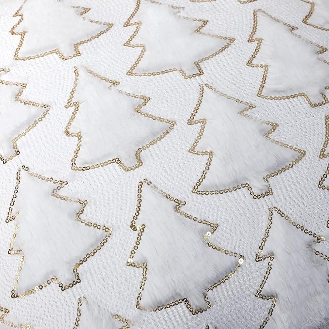 Christmas Throw Pillow Covers Christmas Decorations Set of 2 Xmas Tree 18x18 Pillow Covers Soft Plush Faux Wool Pillow Cases Holiday Winter Decor Sofa Couch Bed