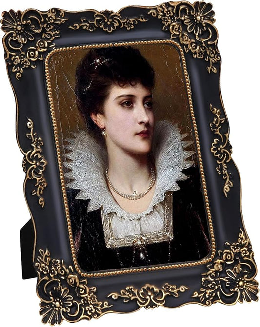 4x6 Vintage Picture Frame Black Baroque Gothic Picture Frames Antique Ornate Victorian for Tabletop or Wall Display Gallery Wall Art