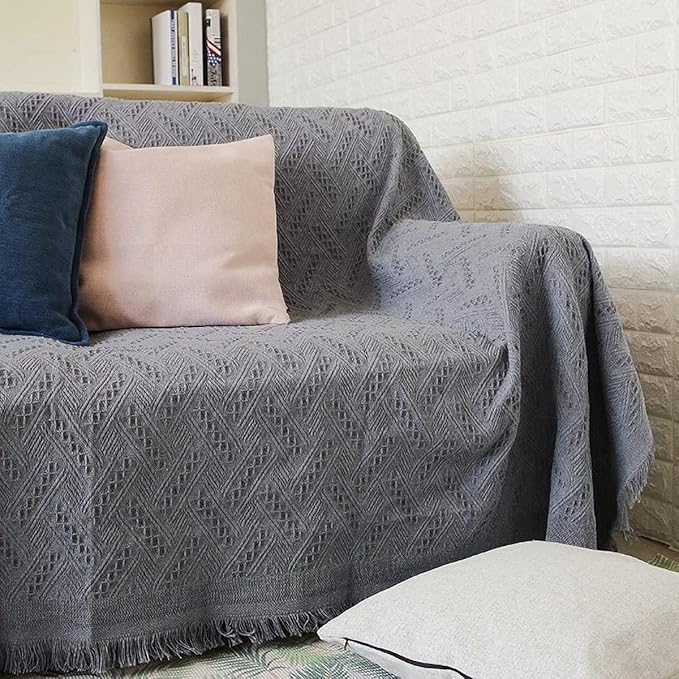 AIVIA Couch Cover Sheet Blanket, Oversized Couch Covers for 3-4 Cushion High Backed Backrest Sofa, Extra Large Furniture Decoration Covers Sofa Slipcovers, L Shape U-Shaped Sectional Protector