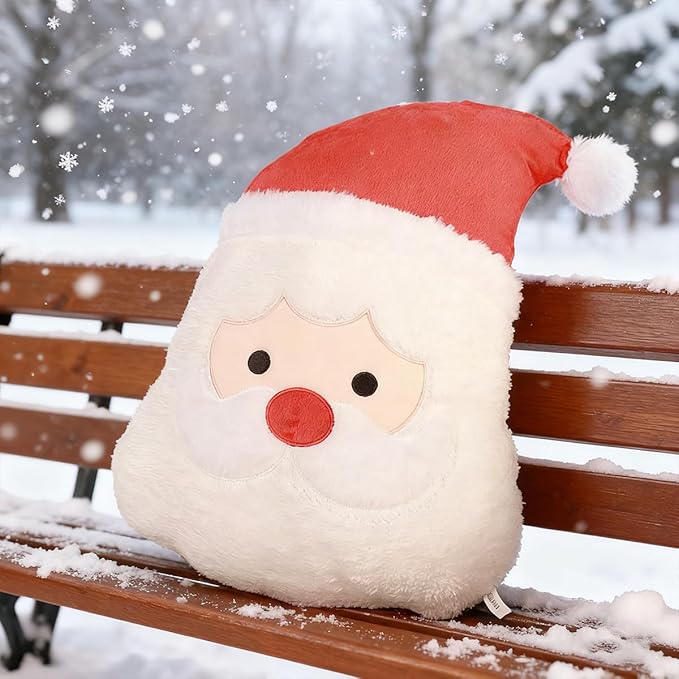 Christmas Plush Pillow Stuffed Santa Claus Plush Doll Toy, Cute Christmas Decoration Soft Birthday Gifts for Kids 15 Inch