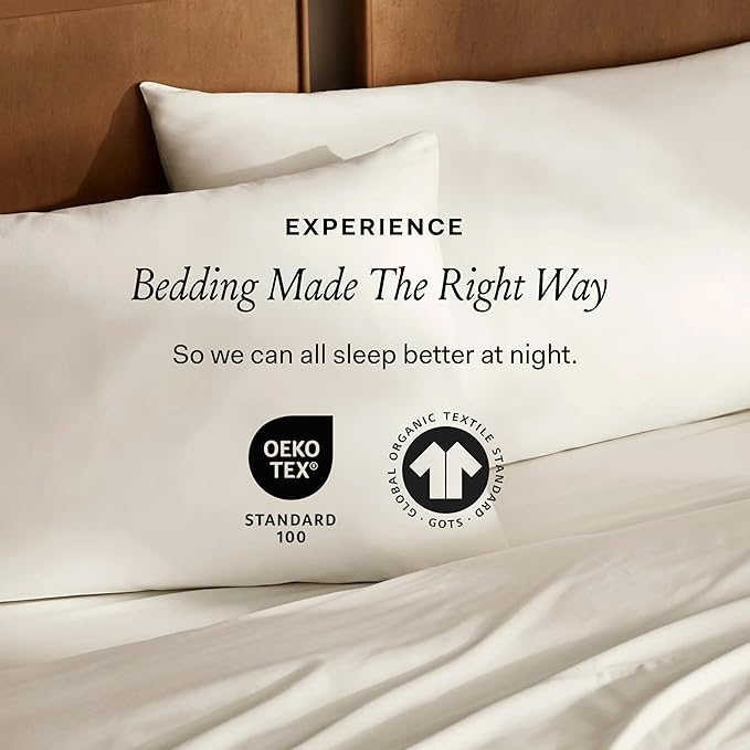 BOLL & BRANCH Signature Hemmed Duvet Set - King/Cal King, Shore - Luxury 100% Organic Cotton - 1 Duvet Cover, 2 Shams - Buttery Soft, Hidden Closures