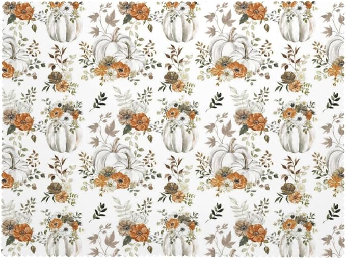 Fall Tablecloth for Dining Tables,Pumpkin Maple Leaves Rectangle Tablecloths Reusable Tabletop Decoration Holiday Thanksgiving Autumn Harvest Table Cover for Kitchen,Party,Picnic,54x72Inch