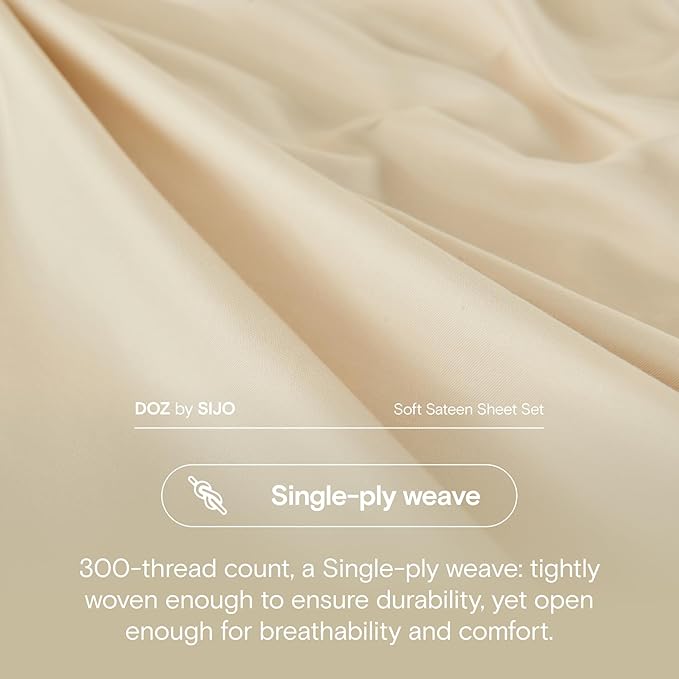 DOZ 100% Long Staple Cotton Duvet Cover Set, Soft Sateen Weave, Smooth, Breathable, Hotel Comfort, 106"x90", 8 Loops, 3pc – 2 Pillowcases 1 Duvet Cover (Fog, King/Cal King)