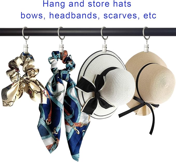 100 Pack Curtain Rings with Clips, Curtain Clip Rings Hooks, Bow Hanger Clips for Hanging Drapery Drapes Bows, Ring 1 inch Interior Diameter, Fits up to 5/8" Rod, Matte Silver