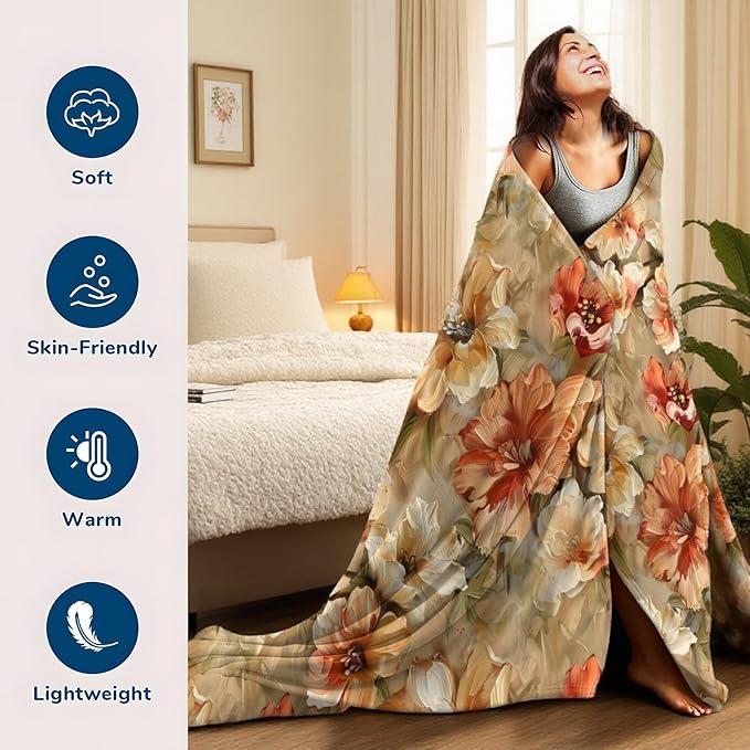 Graceful Swan Flannel Blanket 50x60 Inch - Elegant White Goose on Blue Lake Throw, Soft Plush Lightweight Gift for Women Adults