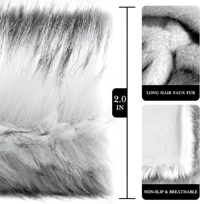Hyde Lane Ultra Long Pile Faux Fur Throw Blanket, Luxury Fluffy with Black Tipped Blankets for Home Decor, Fuzzy Plush Animal Wolf Color Throws As a for Women, Direwolf, 60x80