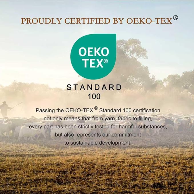 YOUR MOON Organic Wool Pillow Queen Size, Soft Support Bed Pillows for Sleeping, Natural Wool & Down Alternative Filling, Luxury Hotel Quality Pillows,100% Cotton Cover (Off White)