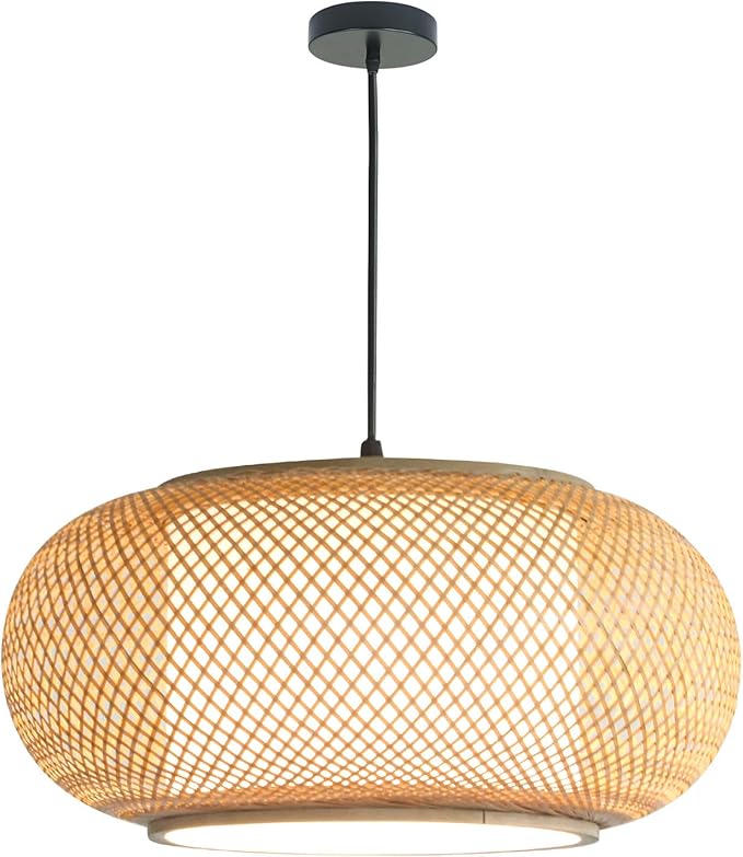 Bamboo Light Dining room light japanese Pendant Light Country style Ceiling Hanging Light Beige Bohemian Antique Lantern Applicable for Kitchen Island Teahouse Living Room bedroom Sushi Restaurant