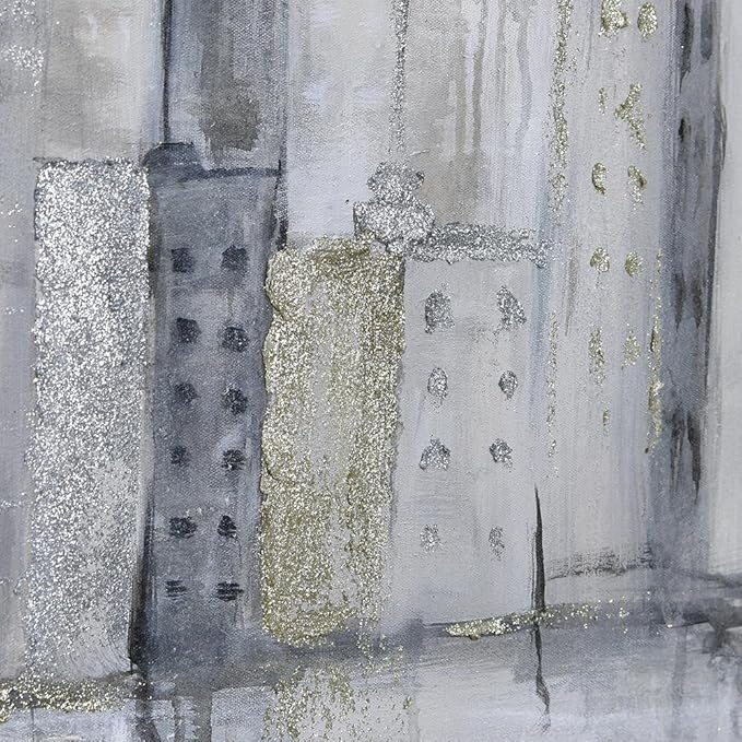 Empire Art Direct Abstract Wall Art Textured Hand Painted Canvas by Martin Edwards, Unframed, 40" x 30", Foggy City