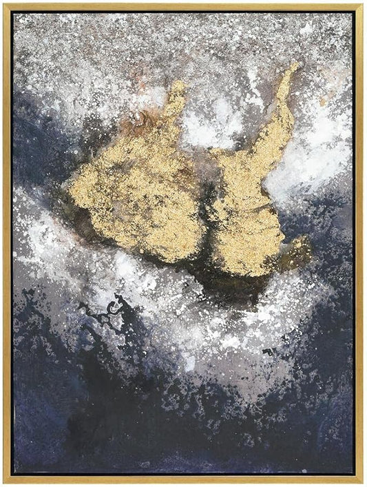 Empire Art Direct Abstract Wall Art Textured Hand Painted Canvas by Martin Edwards, Gold Frame, 40" x 30", Nourishment