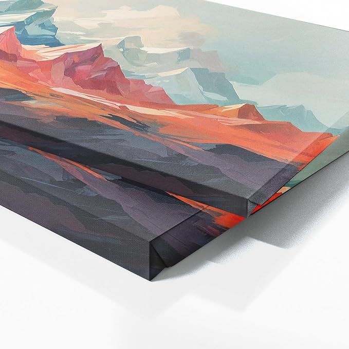 Sense Canvas Scandinavian Angular Peaks 87 Canvas Art - Home Decor Wall Art Print Poster Painting X-Large 60x24 / 1.5"