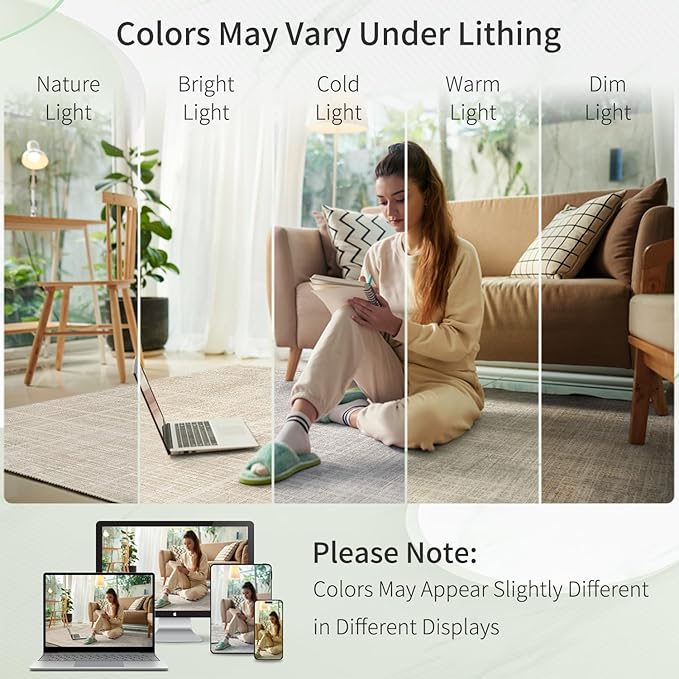 Enkor Area Rugs 9x12 Washable Non Slip Abstract Soft Rugs for Living Room Bedroom, Modern Mat for Kitchen Entryway Beige Grid