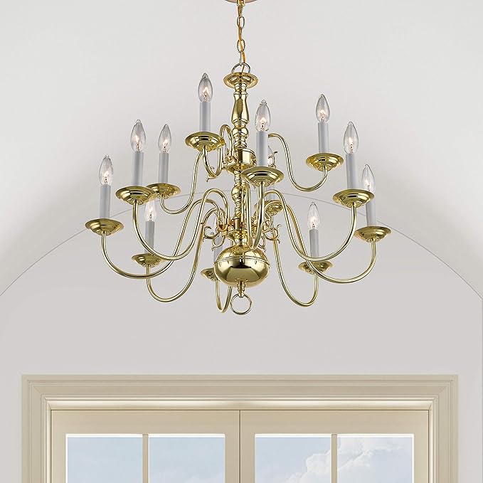 Livex Lighting 5012-02 Williamsburgh 2-Light Wall Sconce, Polished Brass