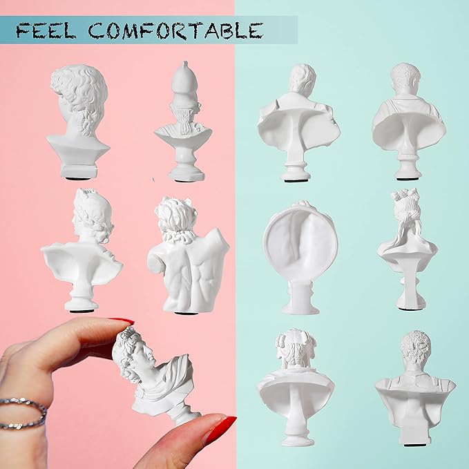 LAGOM HOUSE Greek Bust Statue and Sculptures Set of 10 PCS Greek Bust Statue Decor Roman Resin Mini Greek Mythology Figurine Greek God Bust Small for Decor/Gifts/Drawing