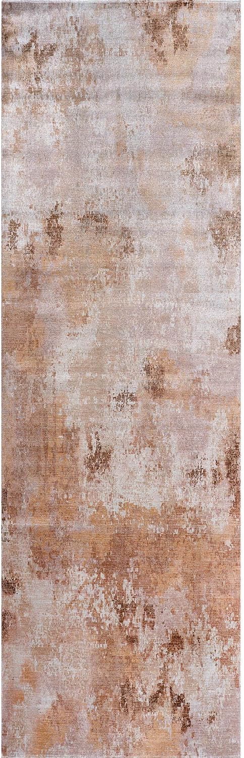 Non Slip Rugs 2x7 Modern Abstract Easy Silk Rubber Backing Soft Runner Rug for Hallways Easy to Clean Non Shedding Kitchen for Laundry Room Indoor Area Carpet (Beige - Brown, 2x7)