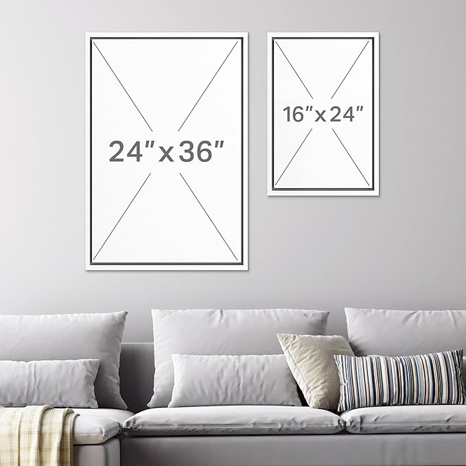 SIGNWIN Framed Canvas Print Wall Art Set Natural Flow Abstract Earth Tone Organic Shapes Cozy Neutral Minimal Decorative Nordic Zen Bohemian for Living Room, Bedroom, Office - 24"x36"x2 White