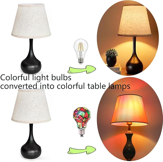 Dimmable Stained Glass LED Light Bulb,E26 Base Warm Light 2700K 5 Watts A19/A60 LED Light Bulbs,Sunflower Tiffany Lamp for Bedside Living Room Dormitory Dining Room Decorate Gift 2Pack