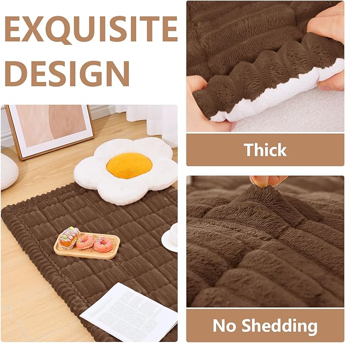Smiry Couch Cover for Dogs Washable, Non Slip Fuzzy Pet Couch Covers for 3 Cushion Sofa Pet Friendly, Thick Soft Sofa Slipcovers Cushion Protector (Brown, 27.6" x 70.9")