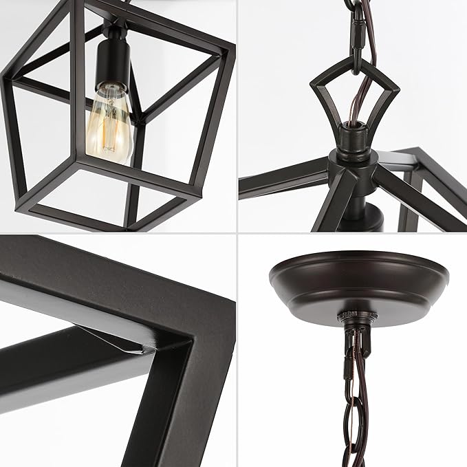 JONATHAN Y JYL7618A Pagoda 8" 1-Light Vintage Farmhouse Iron Chain Pagoda LED Pendant Minimalist, Rustic, Industrial, Classic, Casual, Living Room, Dining Room, Bedroom, Foyer, Oil Rubbed Bronze