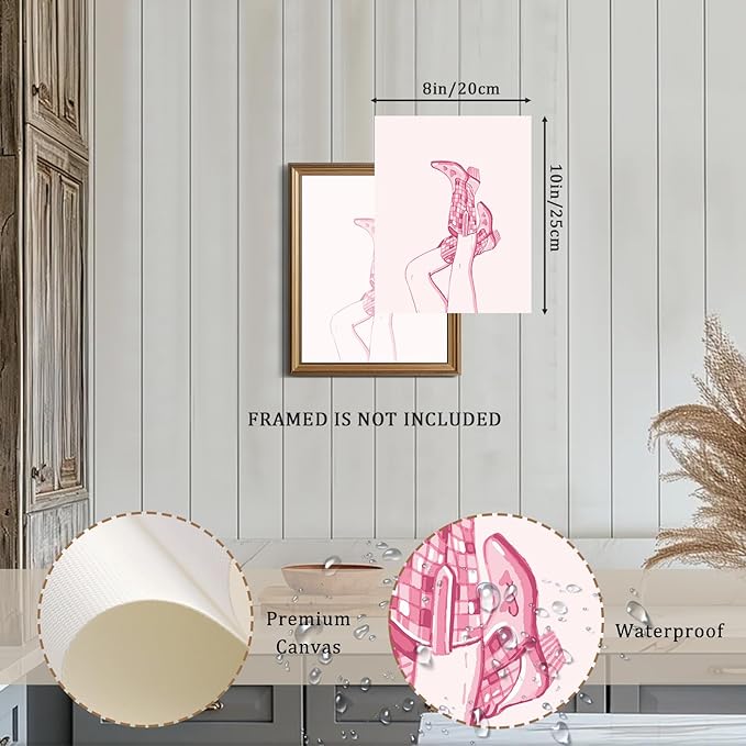 Trendy Pink Bows Wall Art, Trendy Pink Bows Canvas, Light Pink Cute Girly Lucky Canvas Poster Prints, Girly Room Aesthetic Wall Decor Painting For College Apartment Living Room 8x10 Unframed