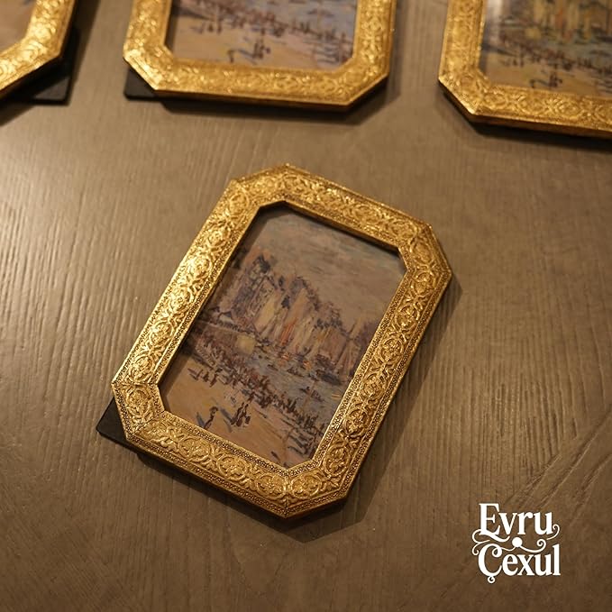 4x6 Vintage Picture Frame - Gold Antique Frame 4x6, Ornate Frames 4 X 6 With Glass Front For Tabletop Photo Display And Wall Hanging, Victorian Poster Frame 4 By 6 Vintage Wall Decor