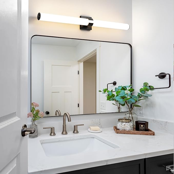 Bathroom Vanity Light - 39 Inch Black Bathroom Lighting Fixtures Over Mirror 36W 3000K Dimming LED Vanity Light Bar Modern Vanity Light Fixture for Mirror Bedroom Living Room