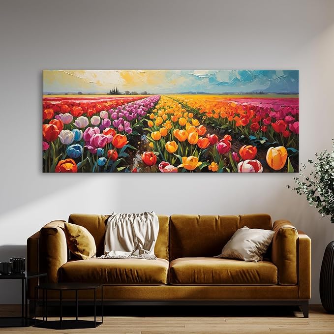 Sense Canvas Scandinavian Vibrant Fields 56 Canvas Art - Home Decor Wall Art Print Poster Painting X-Large 60x24 / 0.75"