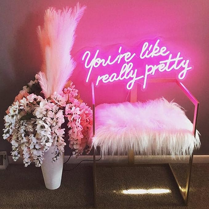Ulalaza LED Neon Sign Night Light for Wall Party Décor Bedroom Room Bar Wedding Home Birthday Art Decoration Christmas with USB Chain Light modulator 5v (lets party blue)