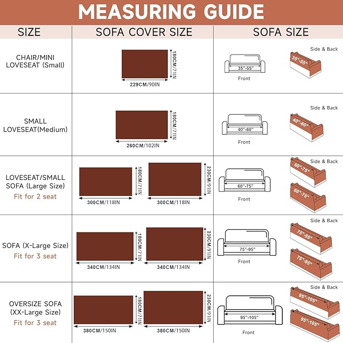 VClife Boho Couch Cover Thick Soft Chenille Sofa Covers for Sectional Couch, Bohemian Couch Covers for 3 Cushion Couch Sofa Washable Multi-Functional Furniture Protector, Chocolate, 71''x150''