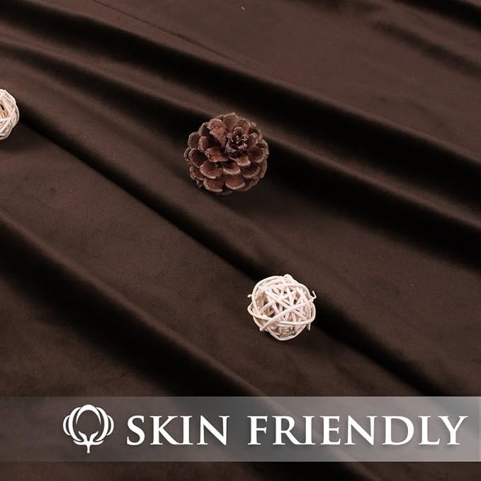 StangH Brown Curtains 92 inches Long Back Tab Super Soft Velvet Thermal Insulated Window Drapes, Elegant Light Blocking Panels for Living Room Sliding Door, W52 x L92, 2 Panels