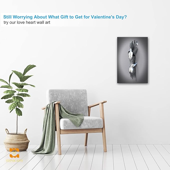 3D Wall Art - Wall Art For Bedroom Couples Wall Art 3D Metal Effect Romantic Hug Modern Abstract Canvas Wall Art for Wall Decorations Framed 12”x18”x1Pcs