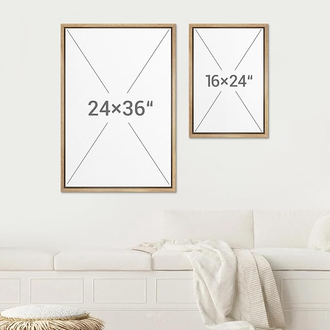 SIGNWIN Framed Canvas Print Wall Art Set Grunge Tribal Pattern Landscape Abstract Shapes Cozy Neutral Minimal Decorative Nordic Zen Bohemian for Living Room, Bedroom, Office - 24"x36"x2 Natural
