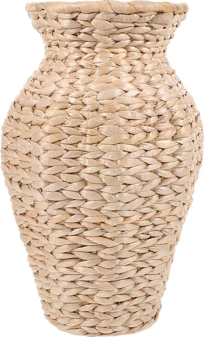 Alipis Rattan Vase Country Style Woven Plant Basket Rustic Vase Hand Woven Dried for Home Decoration