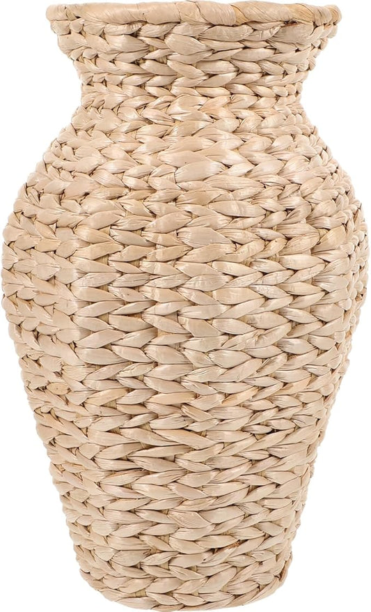 Alipis Rattan Vase Country Style Woven Plant Basket Rustic Vase Hand Woven Dried for Home Decoration