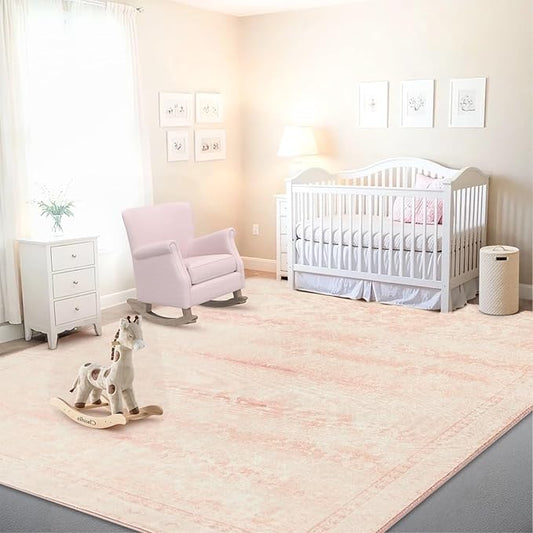 Istana 9x12 Area Rug - Pink 9 x 12 Area Rugs for Living Room - Foldable 9x12 Rugs for Bedroom/Living Room Rug -Stain Resistant Washable Rugs - Eco-Friendly Area Rugs