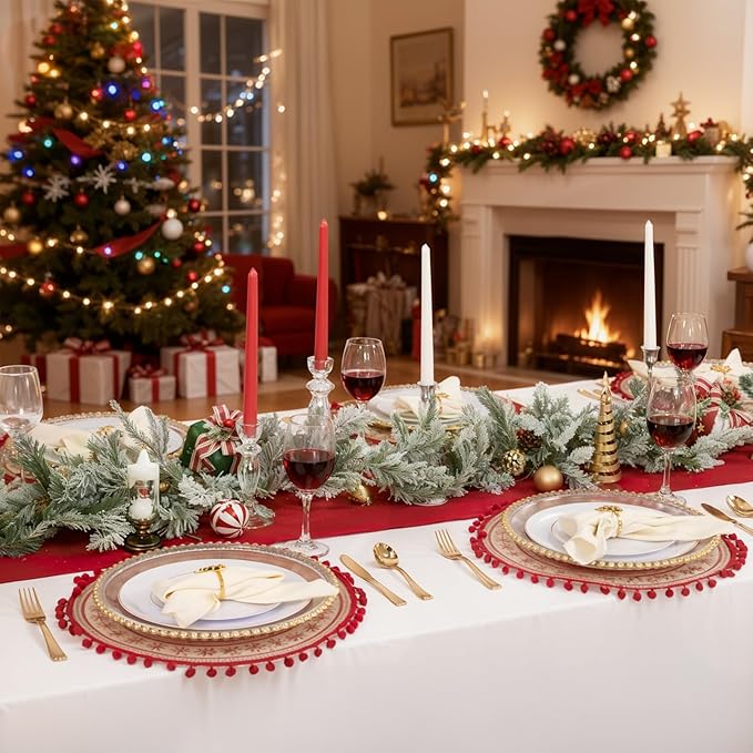 KIRE 175PCS Gold Plates Disposable - Holiday Heavy Duty White and Gold Plastic Plates Dinnerware Sets - 25 for Dinner 25 for Dessert 25 Pre Rolled Napkins and 25 Cups for Birthday/Christmas/Wedding