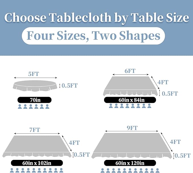 Off White Round Tablecloth 70 Inch Cloth for 5ft Tables (4-6 Seats) - Cotton & Polyester Blend- Fade Resistant - Washable & Reusable - 1PC Circle Table Cover for Wedding, Party & Dining, Bows Jacquard